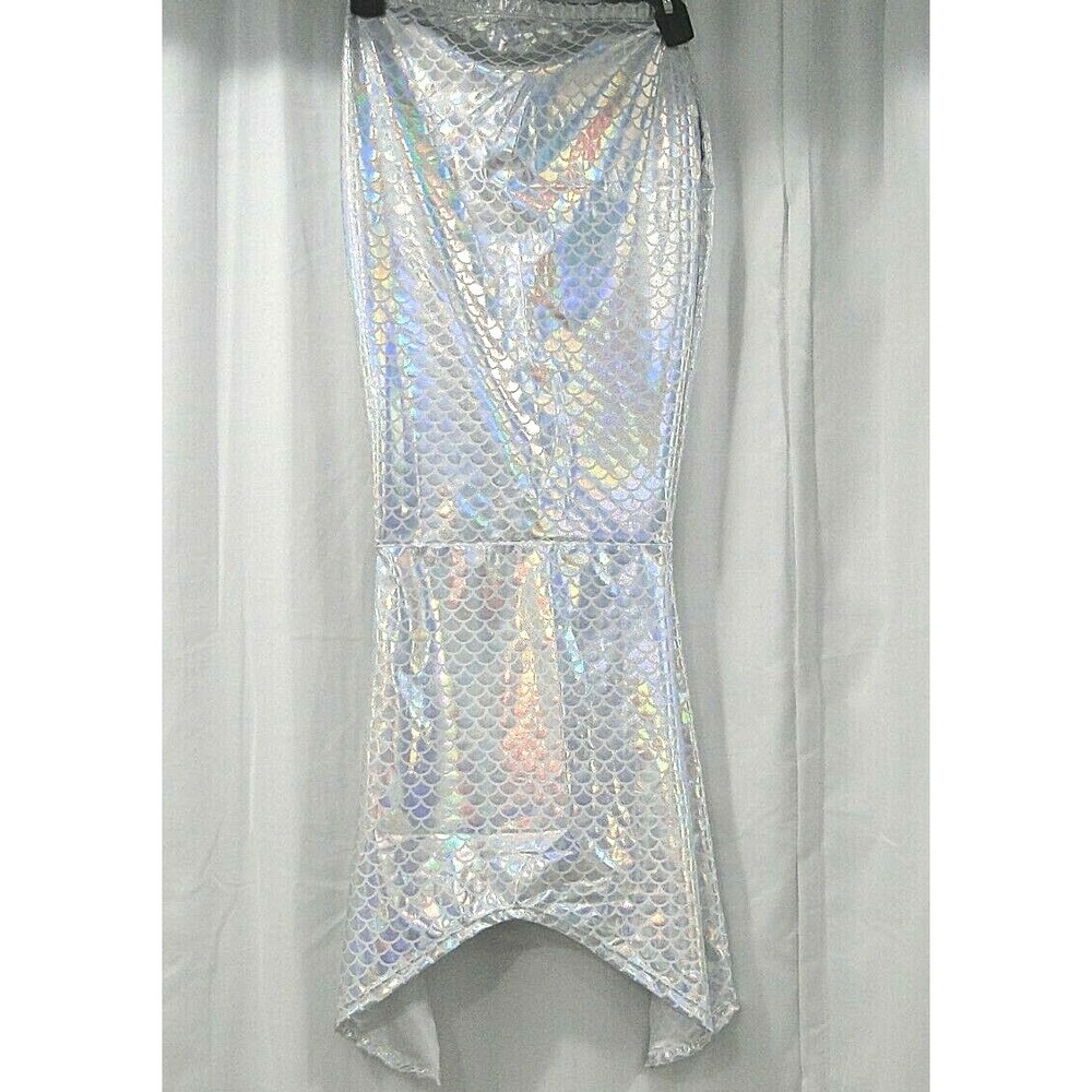 JUSTICE NWT GIRLS MERMAID TAIL SWIMSUIT COVERUP Large Beach Iridescent